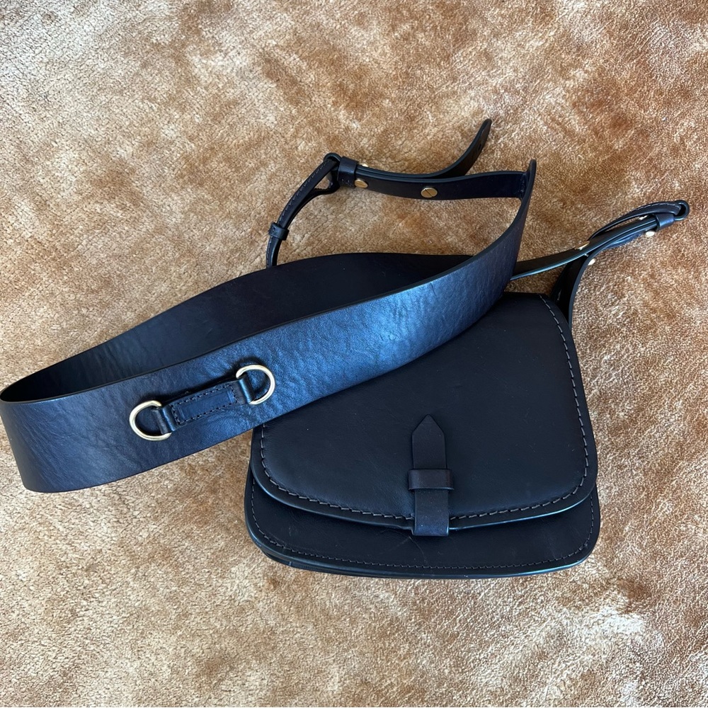 Max Mara Weekend Leather Crossbody Bag, Dark Brown leather
